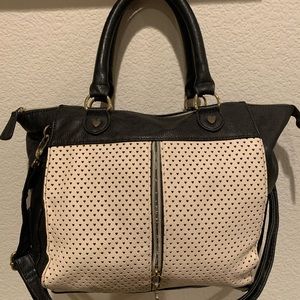 Faux Leather black/beige bag